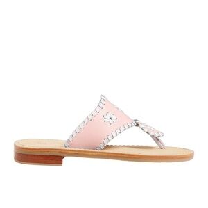 Girls Jack Rodgers blush and white leather sandals 2
